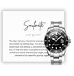 Gift Watch Set For Soulmate - Luxury Watch Gift Set With Custom Message Card In Mahogany Box