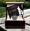 To a Wonderful Dad - Luxury Gift Watch Set - Mahogany Box - Custom Message Card Gift For Birthday's Christmas - Fathers Day